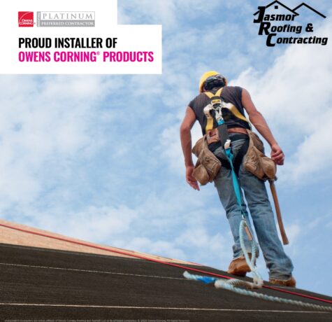 Man Shingling a Roof with Owens Corning Shingles